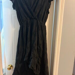 Chic Black High Low Women's Dress